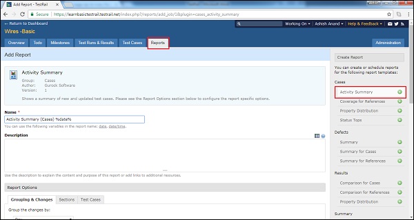 TestRail - Reports - Adglob Infosystem Pvt Ltd